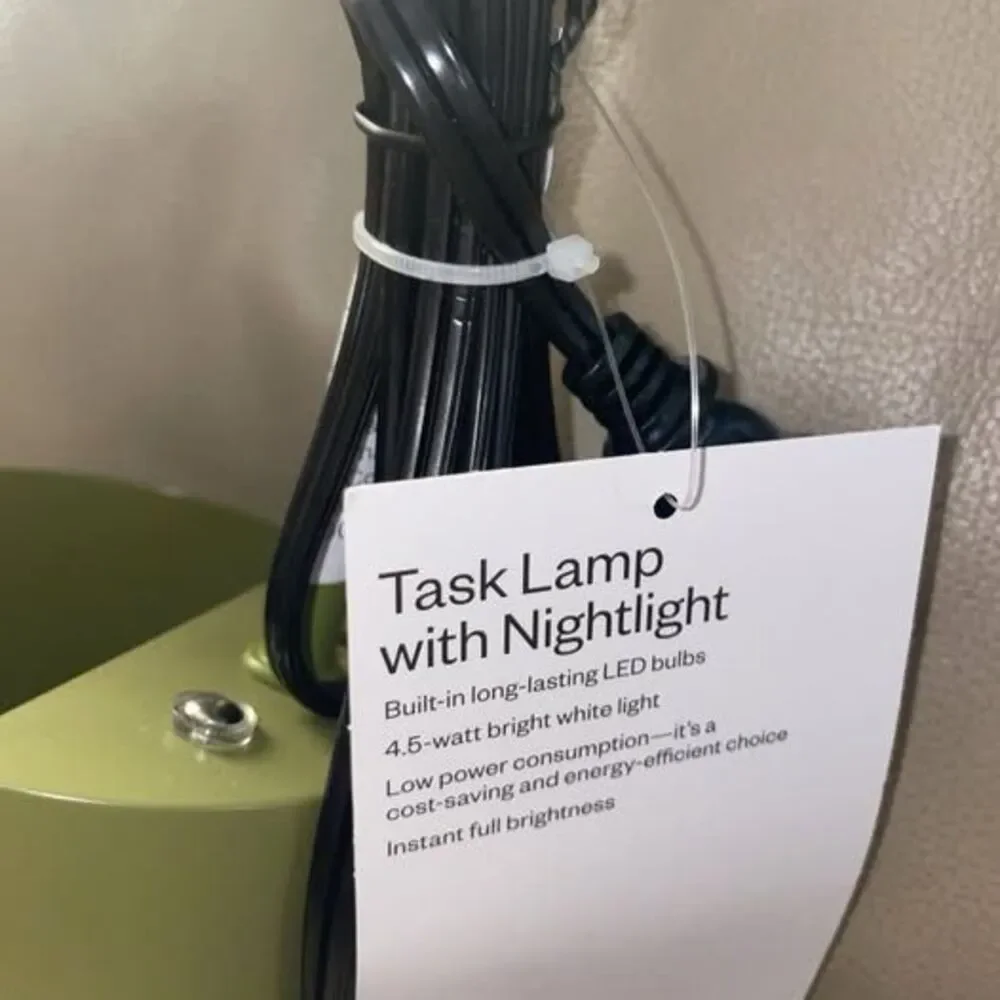 Modern Green Table Lamp Task Charging Phone Desk Holder NWT Flexible Design Room